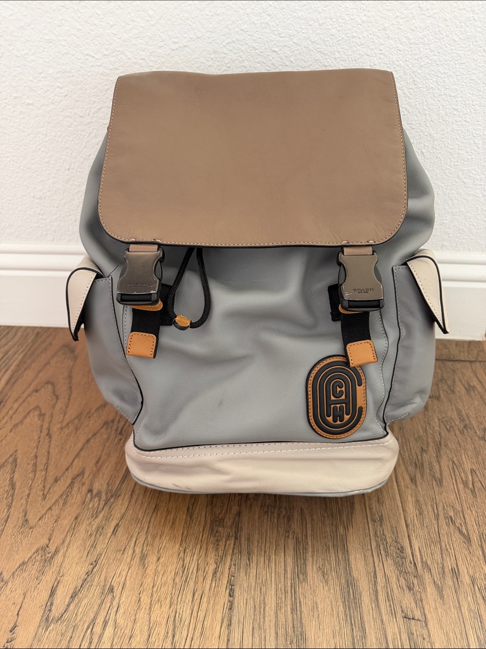 Coach Rivington Two-Tone Gray, Tan & Cream Men's Backpack